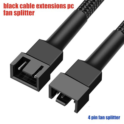 10.6" PWM Fan Extension Cable - 4-Pin/3-Pin Cooling Fan Extension Wire (27cm, 4pcs) - size: 10.6"（27cm）4pcs