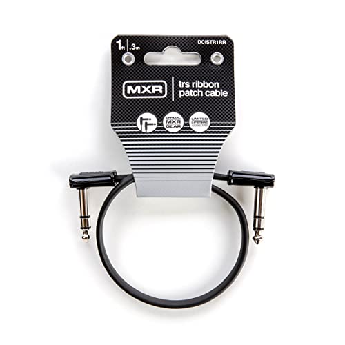 Jim Dunlop, 1/4-Inch Right Angle MXR Ribbon TRS Patch Cable 1 ft|0.3 m (DCISTR1RR) - size: 12 inches