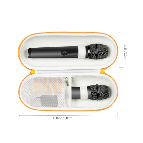 sarlar Case Compatible with JBL Wireless Two Microphone System, Up To 9“ x 3” will fit. Handheld Dual Mic Travel Bag for Singing or Karaoke for Receivers, Adapters, AA Batteries, Case Only.