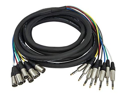 Monoprice 8-Channel 1/4-Inch TRS Male to XLR Male Snake Cable - 20 Feet, 26AWG, with 8 Balanced Mono and Unbalanced Stereo Lines - size: 20 feet, style: Cable