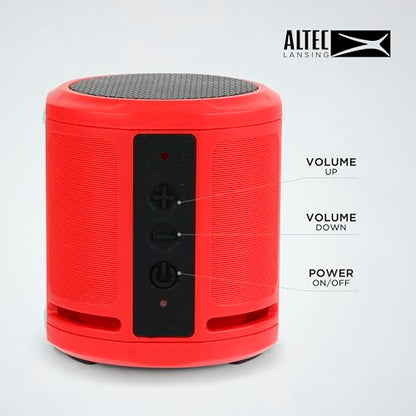 Altec Lansing HydraMicro - Waterproof Bluetooth Speaker, Lightweight & Portable Speaker for Travel & Outdoor Use, Red - color: Red, style: HydraMicro