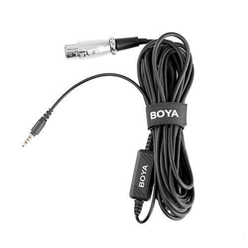 BOYA BCA6 XLR Female to 3.5mm TRRS Connector Adjustable Volume Microphone Cable Adapter Mini Jack AUX Cord Audio Wire 6m Compatible with iPad iPhone iPod Touch Android Mobile Devices