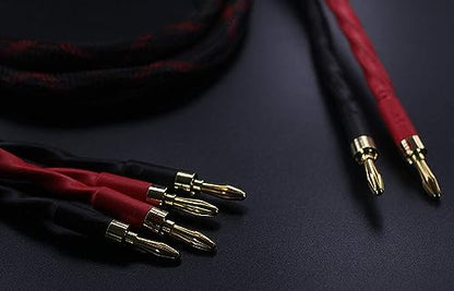 k4B-2B Bi-Wire Speaker Cable (2 Banana Plugs - 4 Banana Plugs), 1pair Set (Total 12banana Plugs), k4B-2B (4M(13.12ft)) - size: 4 meters (13.12 feet)