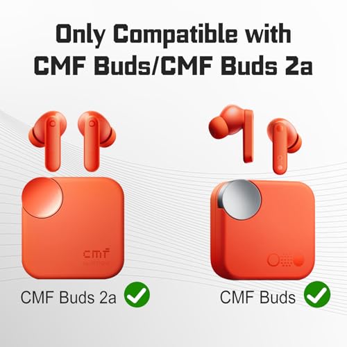 for CMF Buds/CMF Buds 2a Case with Cleaner Kit, Anti-Scratch Shockproof Silicone Protective Case with Lanyard Accessories,Front LED Visible(Off-White) - color: Off-White