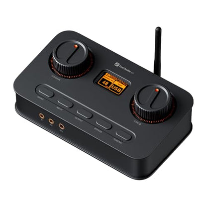 Fosi Audio K7 DAC Headphone Amp, Desktop Headphone Amplifier for Gaming PC PS5 Switch, PCM 384kHz/32bit, 2100mW, USB C/Bluetooth aptX HD LL/Optical/Coaxial/Mic Input, 4.4mm Balanced/3.5mm/RCA Output - color: Black