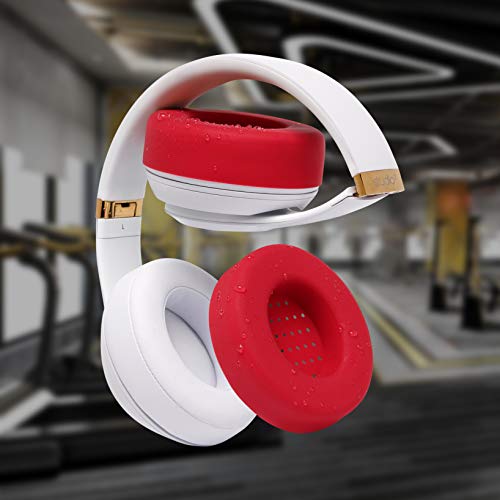 WC SweatZ Studio - Patented Covers for Beats Studio 3 (A1914) & 2 (B0500) | Made by Wicked Cushions | Made with Premium Silicone | Also fits B0501 | Red - color: Red