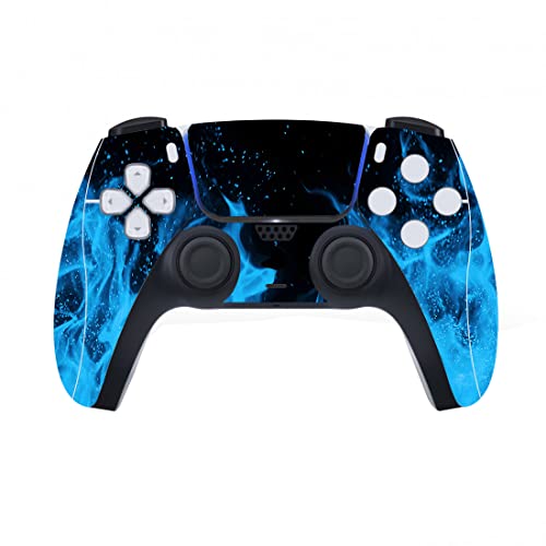 PlayVital Blue Flame Full Set Skin Decal for ps5 Console Digital Edition, Sticker Vinyl Decal Cover for ps5 Controller & Charging Station & Headset & Media Remote - color: Blue Flame