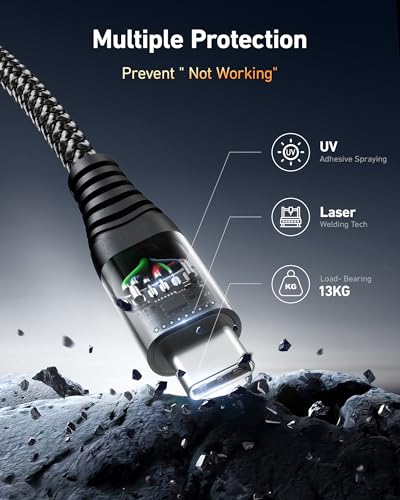 USB C to C 케이블 60W [2팩 3FT], USBC to USBC 고속 충전 케이블 | CarPlay 내구성이 뛰어난 브레이드 아이폰 USB C 충전기 케이블 USB 타입 C 코드 아이폰 17/16/15/프로 맥스, 갤럭시 S23 및 기타용 - 블랙 - color: 블랙., size: 3피트, style: USB C - USB C