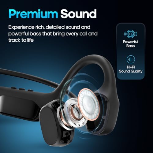 Bone Conduction Headphones IP68 Waterproof, 32GB MP3 Player, Open-Ear Wireless Bluetooth 5.2 Waterproof Headphones for Swimming, Pool, Open Water, Running & Training - Fast Charging - Orange - color: Orange