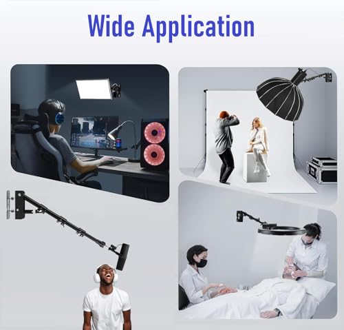 Microphone-Ceiling-Holder,Telescoping Mic Wall-Mount Boom Arm for Blue Yeti USB Nano Snowball and Logitech G Yeti-Orb,Yeti GX Microphones Gaming Podcast Streaming