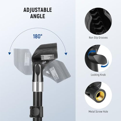 NEEWER BASICS Microphone Holder Accessories Kit 2 Pack, Adjustable Mic Clips with Non Slip Design & 3/8" to 5/8" Screw Adapters for Universal Wired Wireless Handheld Mics from 30mm to 35mm, MS018