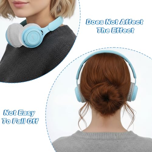 Headphone Ear Covers Knit, 4pcs Black Washable Ear Pad Covers Stretchable Earcup Knit Cotton Headphone Protector Sweat Headset Cloth Fit 3.1" to 5.1''(Gray) - color: Gray