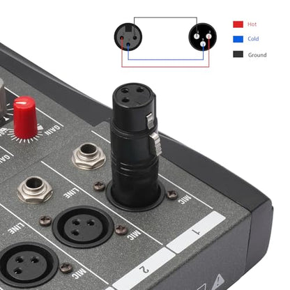 3Pin XLR Male to Female Adapter, Black Painted zinc Alloy Shell,for Mic,Amplifier, Mixer XLR 3-Pin Audio Connectors DMX 512 Adapter-2Pack - color: XLR Male to Female