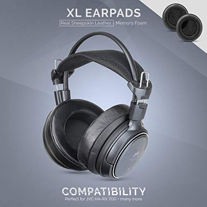 Brainwavz XL Large Sheepskin Leather Replacement Memory Foam Earpads - Suitable for Many Other Large Over The Ear Headphones - Sennheiser, AKG, HifiMan, ATH, Philips, Fostex, Sony (Sheepskin Leather) - color: Genuine Leather