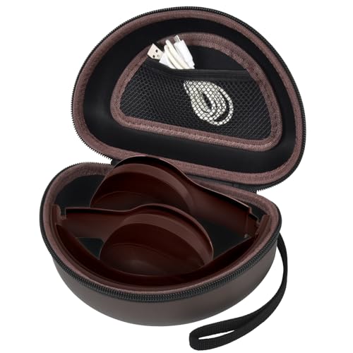 COMECASE Case for Beats Solo 4/Studio Pro Headphones with Mesh Pocket | Water-Resistant Hard Shell, Mesh Pocket for Cables, Travel Storage, Fits Solo 2/3, Solo Pro and Studio3, Brownish, Bag Only - color: Brownish