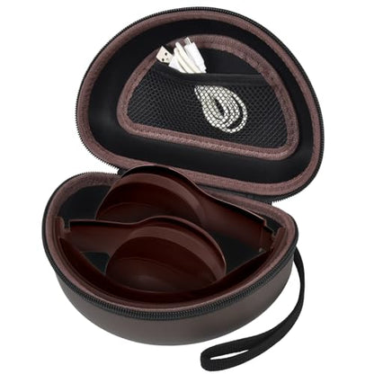 COMECASE Case for Beats Solo 4/Studio Pro Headphones with Mesh Pocket | Water-Resistant Hard Shell, Mesh Pocket for Cables, Travel Storage, Fits Solo 2/3, Solo Pro and Studio3, Brownish, Bag Only - color: Brownish