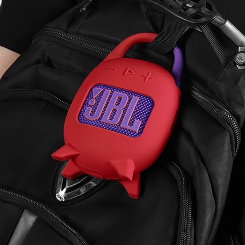 Geiomoo Silicone Carrying Case for JBL Clip 5, Protective Portable Scratch Shock Resistant Cover (Red) - color: Red