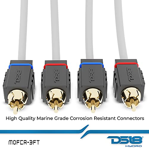 DS18 MOFCR-3FT 2 Channels OFC Marine RCA Audio Stereo Cable - 3 Feet - style: 3 Ft