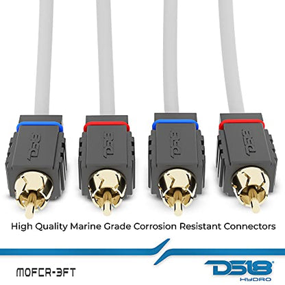 DS18 MOFCR-3FT 2 Channels OFC Marine RCA Audio Stereo Cable - 3 Feet - style: 3 Ft