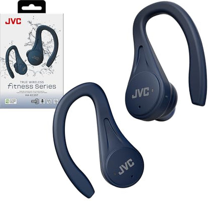 JVC Sport True Wireless Earbuds Headphones, Lightweight and Compact, Long Battery Life (up to 30 Hours), Sound with Neodymium Magnet Driver, Water Resistance (IPX5) - HAEC25TA (Blue) - color: Blue