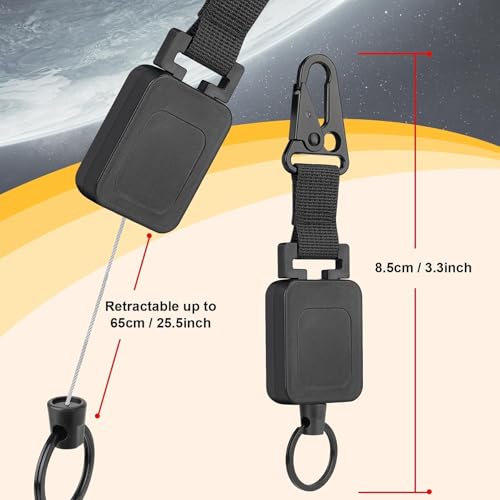 fantaseal 2-Pack Retractable Steel Rope CB Mic Hanger Holder Microphone Car Mount Lanyard Hook Mounting Kit-Rectangle