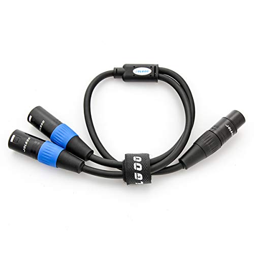 JOLGOO XLR Splitter - Female to Dual Male Y Cable, 1.6 Feet - size: 1.6 Feet, style: XLR Female to Dual XLR Male