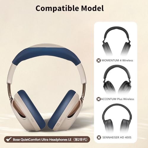 for Bose QuietComfort Ultra Headphones (2nd Gen) Case, 2 Sets Silicone Sweat Cover, KONXISA Eeadphones Protective Case Ear Cushions/Headband, Cover Protector, Washable Scratchproof, Blue