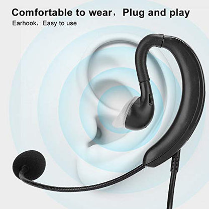 USB Computer Headset with Microphone, Wired Earbuds with Ear Hook and Inline Controls for Laptop PC Gaming Call Center