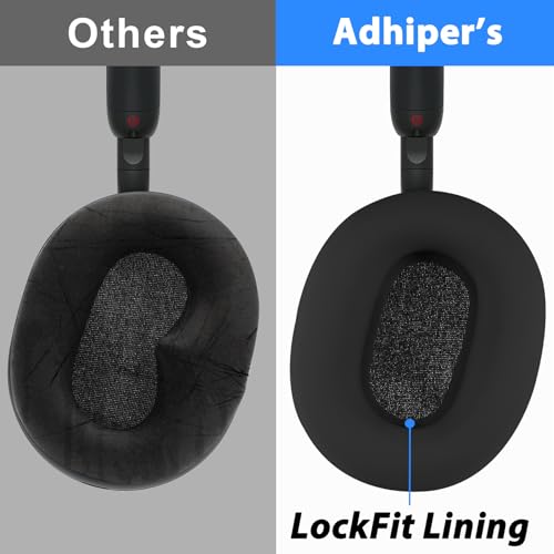 Adhiper XM5 Sweat Covers Accessories for Sony WH-1000XM5 - Black | Soft Silicone Case, 3-in-1 Headphone Covers with Ear Cover & Headband Cover & Shell Protector, Sweatproof & Washable - color: Black