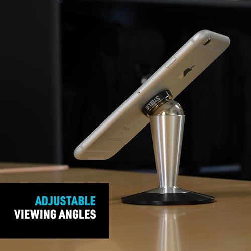 Nite Ize Steelie Pedestal Mount - Tabletop Stand Compatible with MagSafe iPhones & Tablets - Magnetic Desk Phone Mount - Phone Holder Accessories for Hands-Free Use & Adjustable Viewing