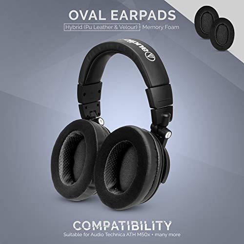 Brainwavz Hybrid Memory Foam Earpad - Black PU/Velour - Suitable for Large Over The Ear Headphones - AKG, HifiMan, ATH, Philips, Fostex - color: Hybrid Oval