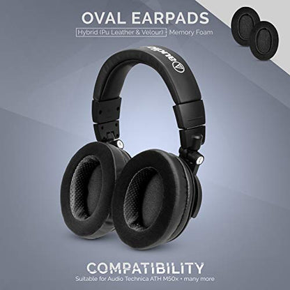 Brainwavz Hybrid Memory Foam Earpad - Black PU/Velour - Suitable for Large Over The Ear Headphones - AKG, HifiMan, ATH, Philips, Fostex - color: Hybrid Oval