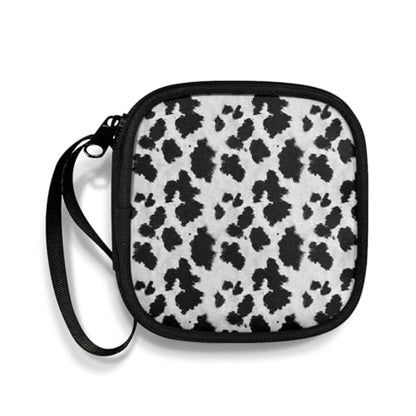 Black Cow Carrying Earphone Case Pouch Storage Bag Holder-Earbud Case Headphones Storage Bag Pouch for Headphone, Bluetooth - color: Black Cow