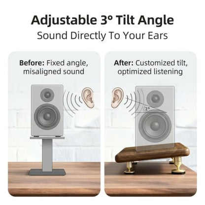 Walnut and Acrylic Audio Rack, Vibration Dampening Stand | Shock-Absorbing Feet with Silent Pads for Desktop Audio Components, Gaming and Living Room(Walnut wood/24.8x10.6x2in) - size: Walnut wood/24.8x10.6x2in