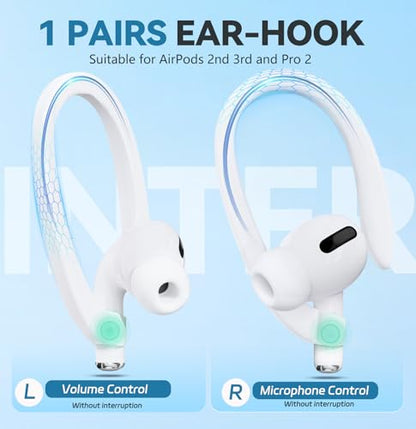 Mooyavia Ultra Strong Magnetic Anti-Lost Strap for AirPods Pro - 5 Pcs | Compatible with AirPods Pro 3/2/1 & AirPods 4/3/2/1,Soft Silicone Sport Neck Lanyard,with 1 Pairs Anti Lost Earhook - color: A3-black+white+sky Blue+mint Green+pink
