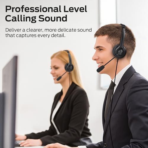 Monster Voicelink 100 Wired Headset for PC/Laptop, Wired Headphones with Noise Cancelling Microphone,USB Connection Plug and Play,Call Control, Computer Headset Use for Office and Work from Home