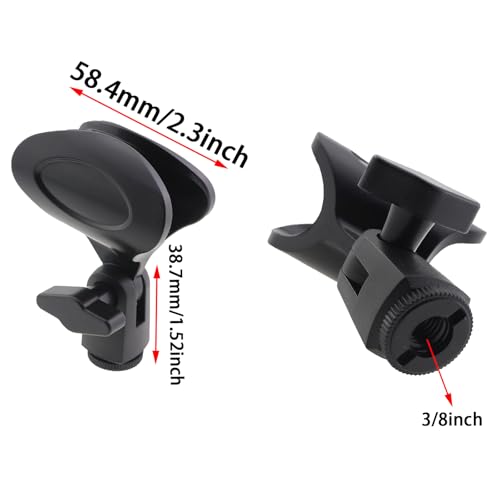 4PCS Black Universal Microphone Clip with Knob Microphone Mic Clip Spring Clip U Clip Plastic Stand Clip For Condenser Microphone Direct Broadcast Wired Microphone