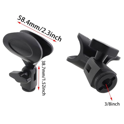 4PCS Black Universal Microphone Clip with Knob Microphone Mic Clip Spring Clip U Clip Plastic Stand Clip For Condenser Microphone Direct Broadcast Wired Microphone