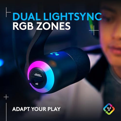 Logitech G Yeti GX Dynamic RGB Gaming/Podcast USB Microphone - Black - color: Black