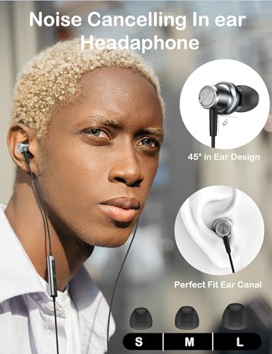 Wired Earbuds USB C with Mic for Samsung iPhone Pixels Mac Tablet PC Ipad - color: Black