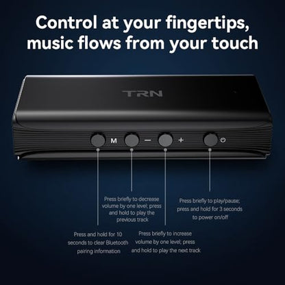 Fanmusic TRN Wave QCC3095 + Dual CS43198 Portable DAC/AMP Supports Bluetooth 6.0 Decoder Earphone Amplifier 4.4mm/3.5mm Type-C USB