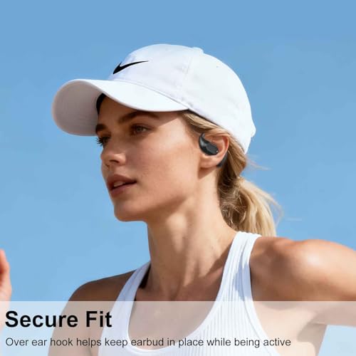 Joysico Open Ear Earbuds Wireless Bluetooth 5.4 Headphones w Over Ear Hook | Mic, 42H Playtime, IPX6, LED Display, 10M Range, Secure Fit for Sports Running Cycling, Comfort for Sensitive and Small Ears