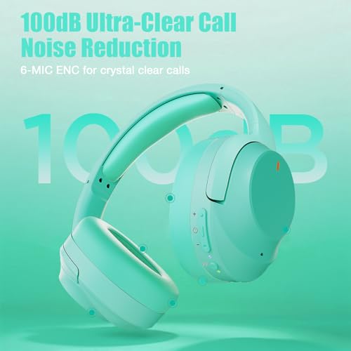 Upgraded Pro‑level Hybrid Active Noise Cancelling Headphones, HD Sound & Big Bass, 2X Softer Comfort, Long ANC Playtime, Wireless Over-Ear Bluetooth Headphones Perfect for Home Office/Travel/Pair - color: Sky Blue