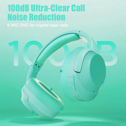 Upgraded Pro‑level Hybrid Active Noise Cancelling Headphones, HD Sound & Big Bass, 2X Softer Comfort, Long ANC Playtime, Wireless Over-Ear Bluetooth Headphones Perfect for Home Office/Travel/Pair - color: Sky Blue