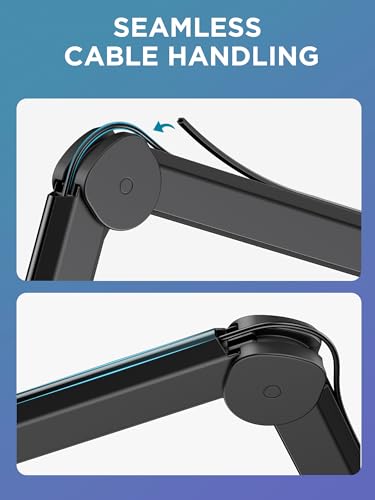 InnoGear Mic Stand Set, 360° Rotatable Low Profile Mic Arm & Boom Arm with Cable Management Channels Height Riser for Blue Yeti FIFINE AM8 K669B HyperX QuadCast S SoloCast AT2020 Shure SM7B and More