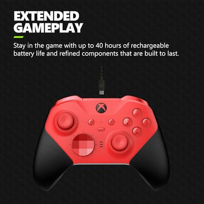 Xbox Elite Series 2 Core Wireless Gaming Controller – Red – Xbox Series X|S, Xbox One, Windows PC, Android, and iOS - color: Red