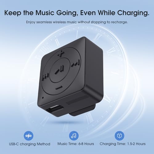 MIPEACE Bluetooth Adapter for Wired Headphones, 3.5mm Aux, Black