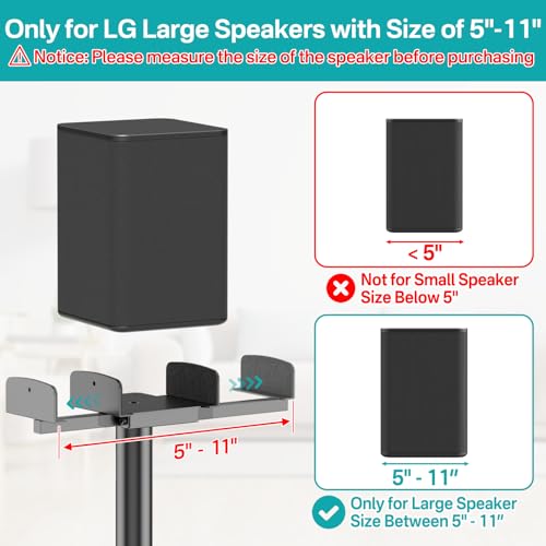 Heavy-Duty Speaker Stands Pair for LG Speaker Stands with LG Soundbar Mount - Height Adjustable Floor Speaker Stands for LG Surround Sound Speaker Stands SPQ8-S S95QR 578S1-S S78S2-S S65S3-S S55TR