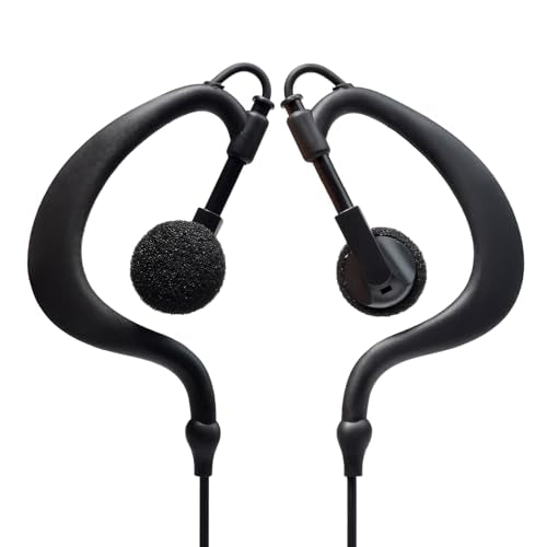 HYS G Shape Soft Ear Hook Walkie Talkie with Mic Headset, Push to Talk Earpiece with Mic for Motorola T460 T100 T800 T600 Talkabout Radio Walkie Talkies Single Pin - size: 7pcs