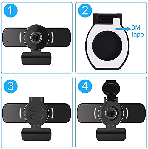 LarmTek Computer Camera with Microphone, 1080P Webcam with Webcam Cover Compatible with Mac OS Windows Laptop PC Desktop,HD Webcam for Live Streaming Gaming Calling Video Conferencing